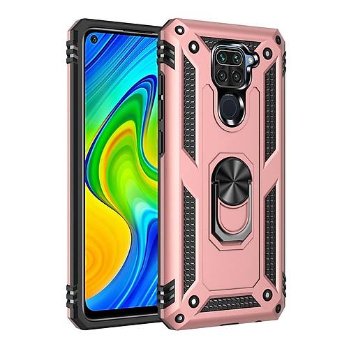 Redmi Note 9 K�l�f Sofya Y�z�kl� Silikon Kapak - Rose