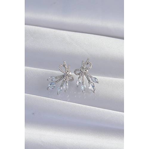 Pirin� G�m�� Renk Zirkon Ta�l� Fiyonk K�pe