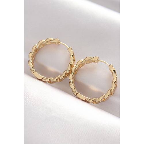 Pirin� Gold Renk Zincir Model Halka K�pe