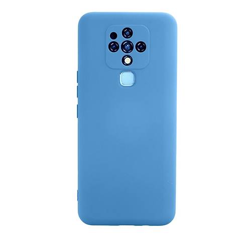Camon 16 K�l�f Nano i�i Kadife Silikon - Mavi