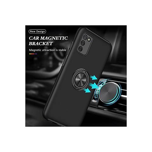 Galaxy A02S K�l�f Elit Y�z�kl� Kapak - Siyah