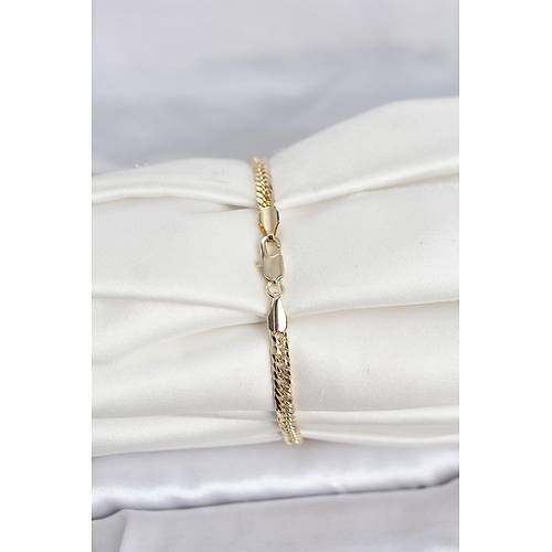 CM 14K Gold Renk Zincir Model Kad�n Bileklik