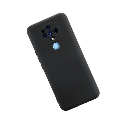 Camon 16 K�l�f Nano i�i Kadife Silikon - Siyah