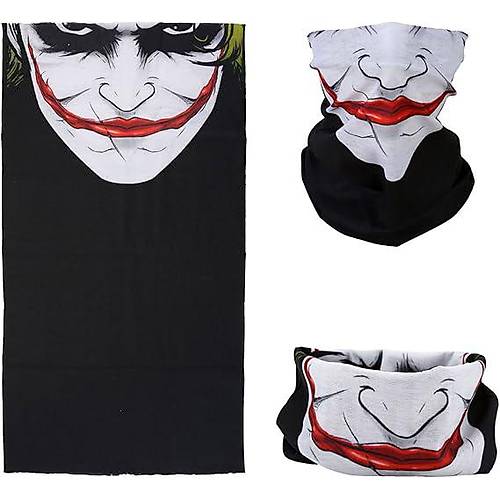 Joker Desenli �ok Ama�l� Buff � Y�z, Boyun ve Bandana Maskesi 5 No