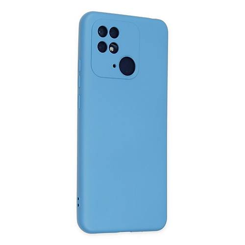 Redmi 10C K�l�f Nano i�i Kadife Silikon - Mavi