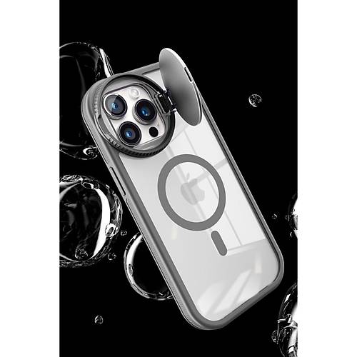 iPhone 11 K�l�f Teleskop Lens Magsafe Silikon Kapak - Siyah