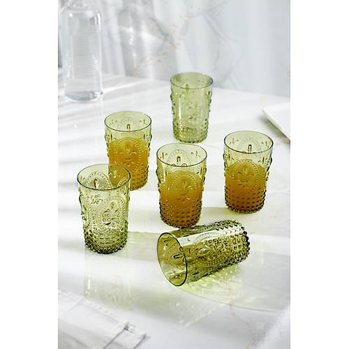 Akrilik Koyu Ye�il Tekli K�sa Bardak & Su Me�rubat Kahve Yan� Barda�� 400 ml ( Cam De�ildir )