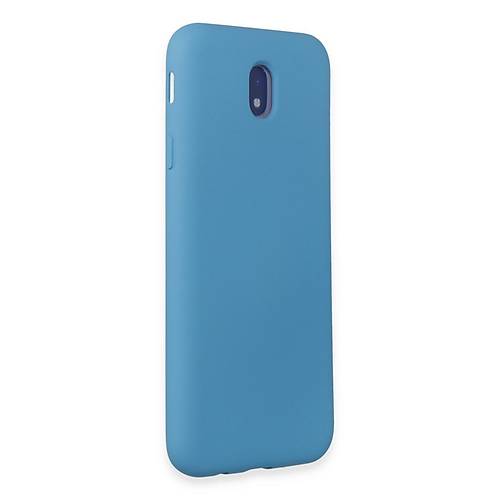 Galaxy J7 Pro / J730 K�l�f Nano i�i Kadife Silikon - Mavi