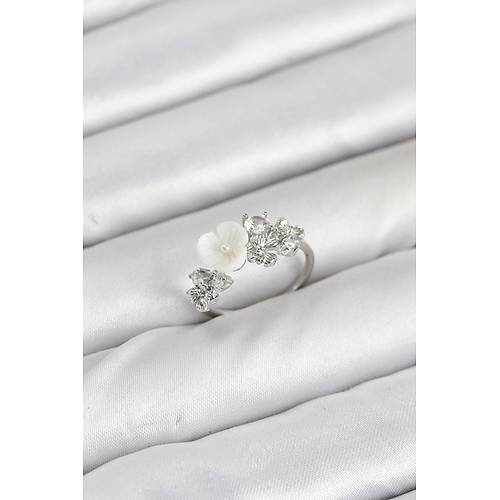 Pirin� G�m�� Renk �i�ek Model Zirkon Ta�l� Kad�n Y�z�k