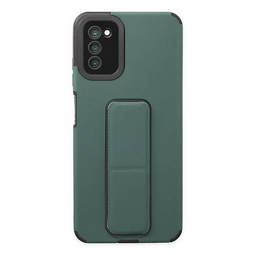 Galaxy A03S K�l�f Mega Standl� Silikon - Ye�il