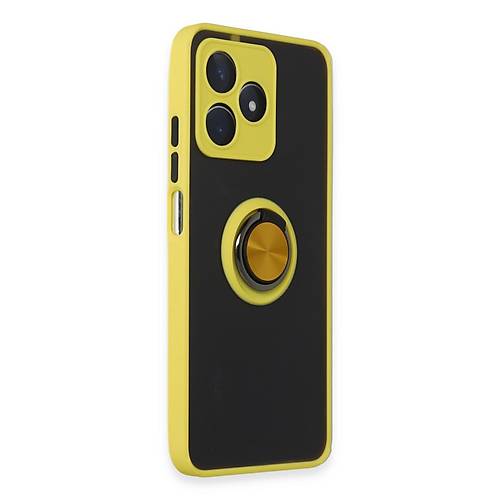 Realme C53 K�l�f Montreal Y�z�kl� Silikon Kapak - Sar�