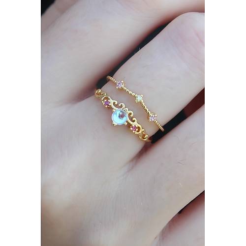 Gold Renk Zirkon Ta�l� Ta� Model Kad�n Y�z�k