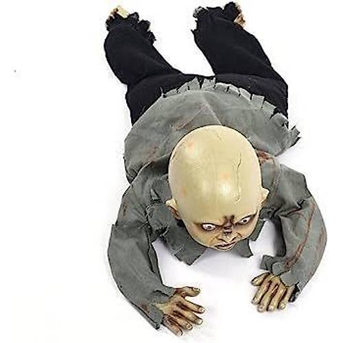 Sesli I��kl� ve Sens�rl� Yerde Emekleyen Hareketli Bebek Hayalet Zombi Dekor 30x85 cm