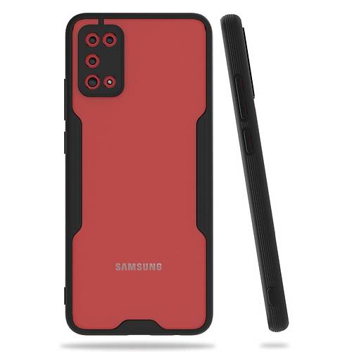 Galaxy A02S K�l�f Platin Silikon - Siyah