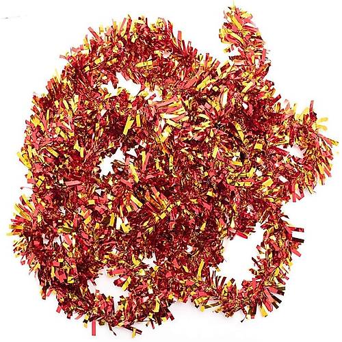 K�rm�z� Alt�n Renk 4 cm Geni�lik Garland �ift Renk Sim S�s 180 cm