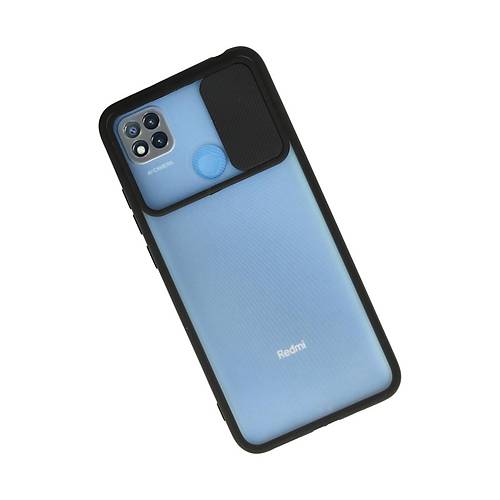 Redmi 9C K�l�f Palm Buzlu Kamera S�rg�l� Silikon - Siyah
