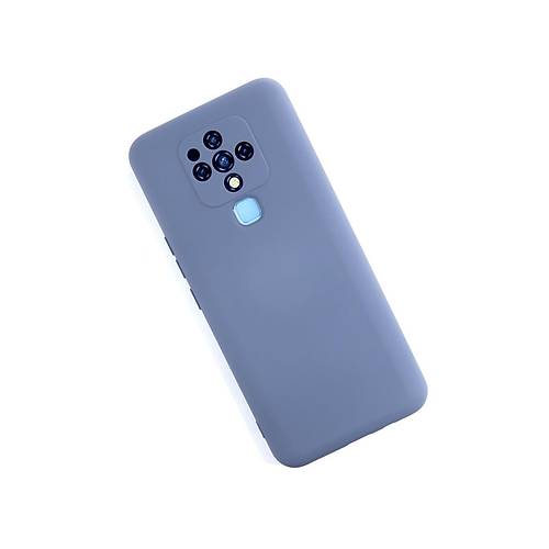 Camon 16 K�l�f Nano i�i Kadife Silikon - Gri