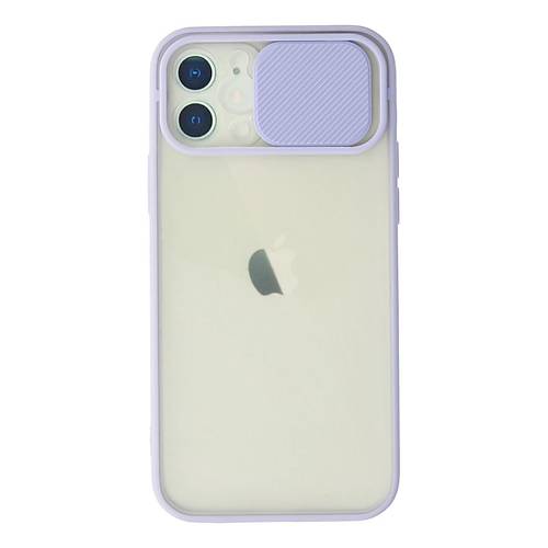 iPhone 12 K�l�f Palm Buzlu Kamera S�rg�l� Silikon - Lila
