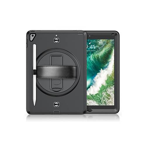 iPad 5 Air 9.7 K�l�f Strap-C Otterbox Tablet Kapak - Siyah