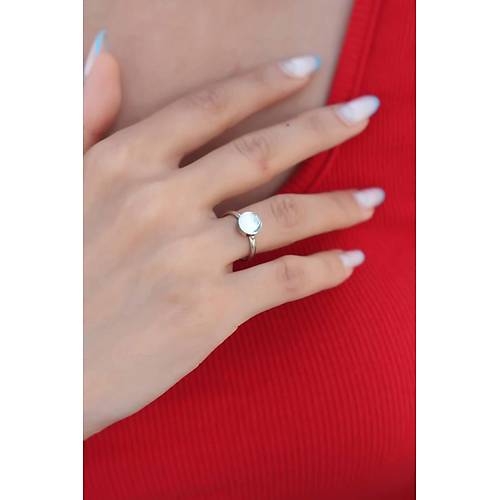 Yuvarlak Plaka G�m�� Renk Kad�n Y�z�k