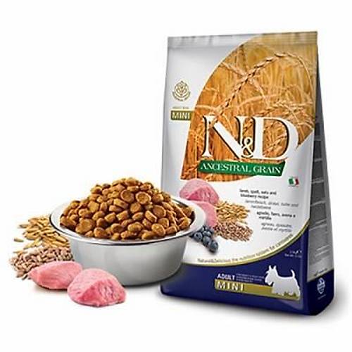 N&D Ancestral Grain Kuzulu Yaban Mersinli K���k Irk D���k Tah�ll� Yeti�kin K�pek Mamas� 2,5 Kg