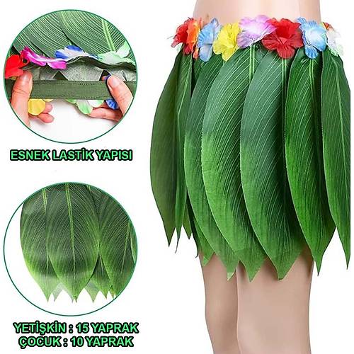 Tropikal Esintili Hawaii Yaprakl� Parti Ete�i Yeti�kin Boy