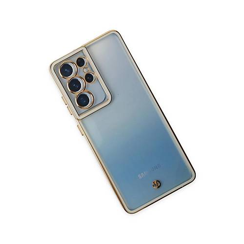 Galaxy S21 Ultra K�l�f Liva Lens Silikon - Beyaz