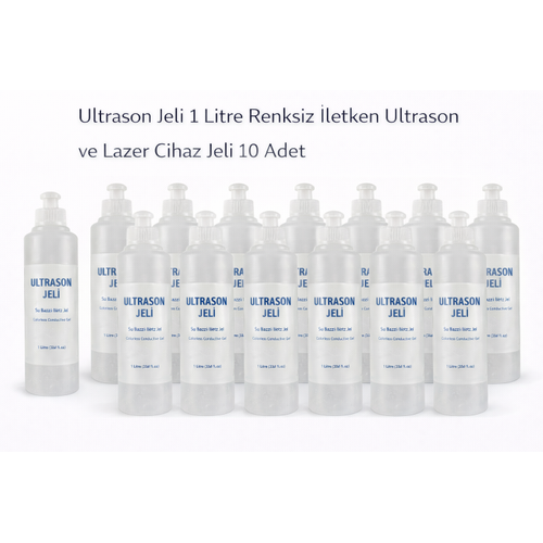 Ultrason Jeli 1 Litre Renksiz �letken Ultrason ve Lazer Cihaz Jeli 10 Adet