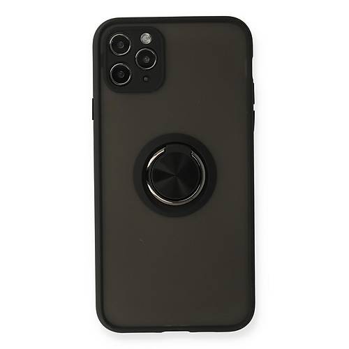 iPhone 11 Pro K�l�f Montreal Y�z�kl� Silikon Kapak - Siyah
