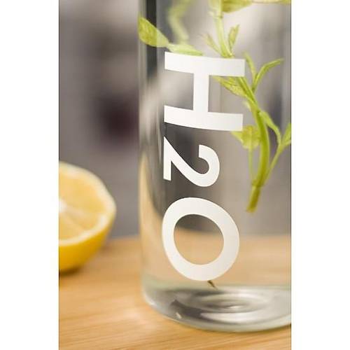 H2o Borosilikat Cam Matara Vakum Kapakl� Su �i�esi Suluk Beyaz 1000 ML