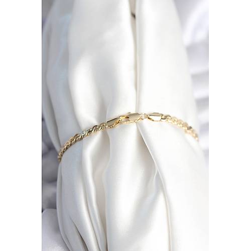 Pirin� Gold Renk Yass� Zincir Model Kad�n Bileklik