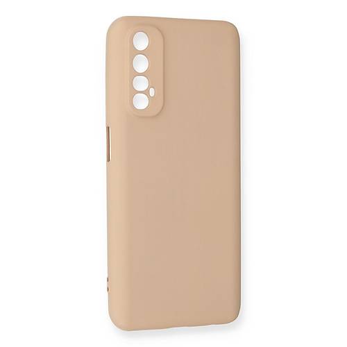 Realme 7 K�l�f Nano i�i Kadife Silikon - Pudra