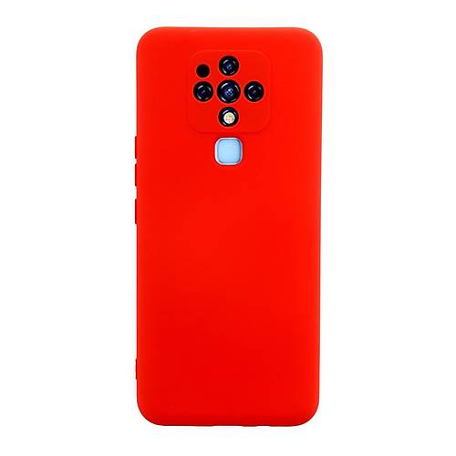 Camon 16 K�l�f Nano i�i Kadife Silikon - K�rm�z�