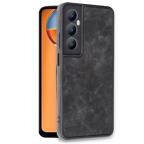 Realme C65 K�l�f Aras Deri Kapak - Siyah