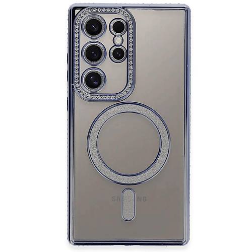Galaxy S24 Ultra K�l�f Joke Simli Magneticsafe K�l�f - Mavi