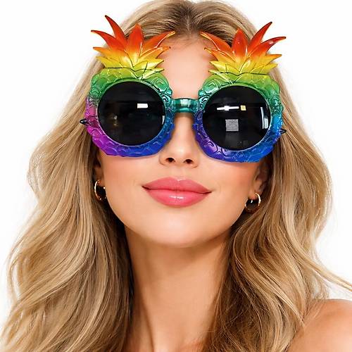 Tropikal Ananas Tasar�ml� Renkli Hawaii Parti G�zl���