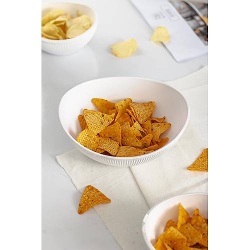 Akrilik Barok Beyaz Orta Boy Oval Meyve & Salata Kasesi & Kar��t�rma Kab� / 1,6 Lt (CAM DE��LD�R)