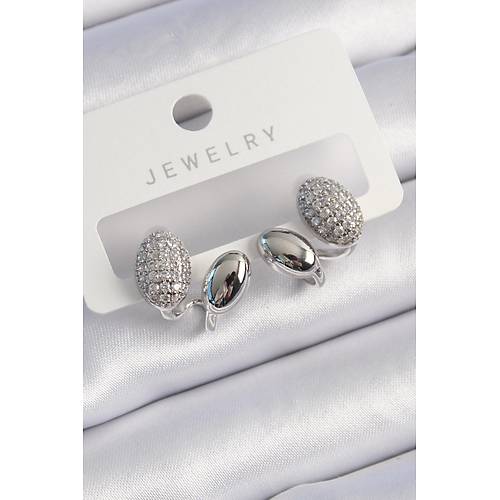 Pirin� G�m�� Renk Zirkon Ta�l� Kad�n K�pe