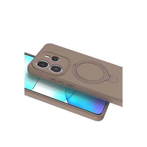 Redmi Note 14 4G Regal Magsafe Standl� Kapak - ��l Titanyum