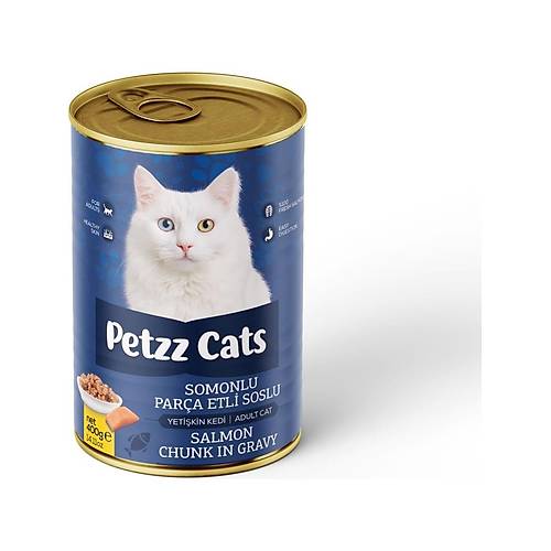 Petzzcats Somonlu Yeti�kin Kedi Konservesi 400 gr 1 Adet