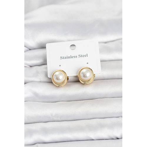 316L �elik Gold Renk �ncili Model Kad�n K�pe