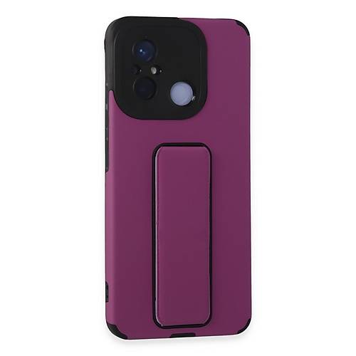 Redmi 12C K�l�f Mega Standl� Silikon - Mor