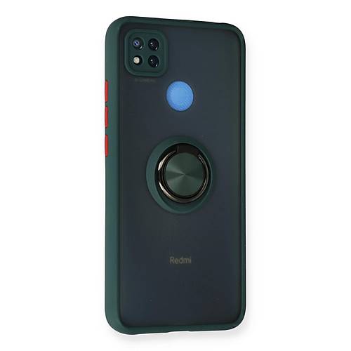 Redmi 9C K�l�f Montreal Y�z�kl� Silikon Kapak - Ye�il