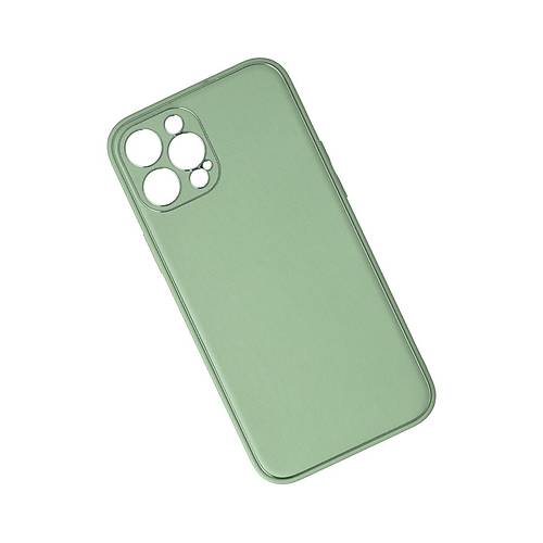 iPhone 12 Pro K�l�f Coco Deri Silikon Kapak - A��k Ye�il