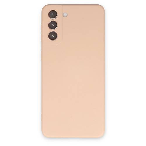 Galaxy S21 K�l�f Nano i�i Kadife Silikon - Pudra