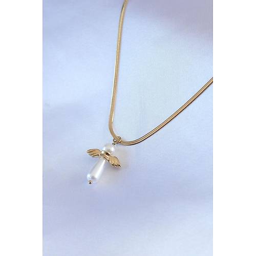 316L �elik Gold Renk �talyan Zincir Model Piyon Fig�r Kad�n Kolye