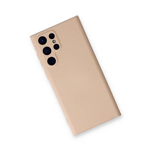 Galaxy S22 Ultra K�l�f Nano i�i Kadife Silikon - Pudra