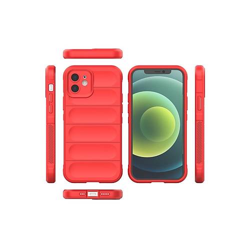 iPhone 12 K�l�f Optimum Silikon - K�rm�z�