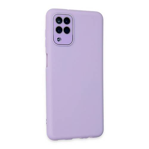 Galaxy A22 K�l�f Lansman Glass Kapak - Lila