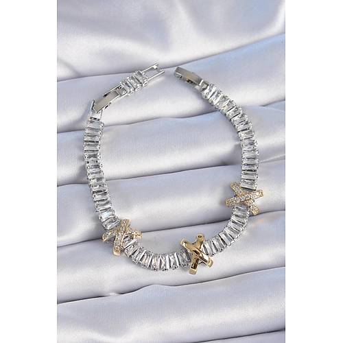 Pirin� G�m�� Renk Ta�l� Su Yolu Model V�P Seri Kad�n Bileklik